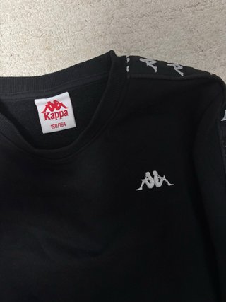 Sudadera Kappa Negra Logo Banda Lateral