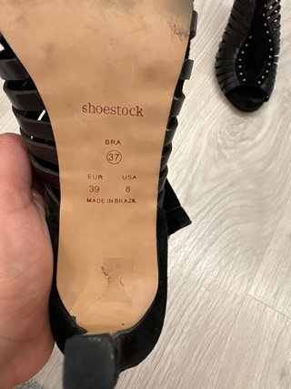 Sandalias Negras Tacón Abiertas