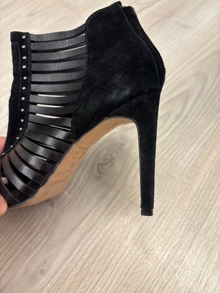 Sandalias Negras Tacón Abiertas