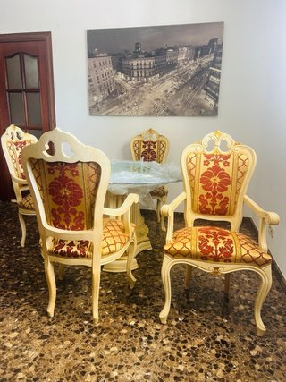 Juego Comedor Barroco Mesa y 4 Sillas