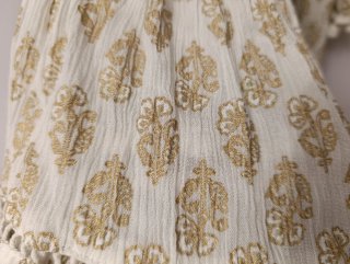 Vestido Boho Chic crema y Dorado Talla Única