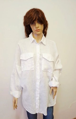 Camisón blanco y azul