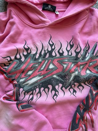 Felpa Hellstar Rosa con Grafica Fiamme