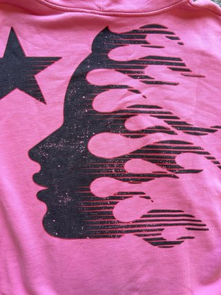 Felpa Hellstar Rosa con Grafica Fiamme