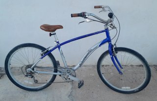 Bicicleta Simple azul y plateada