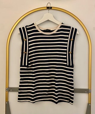 Camiseta rayas azul marino y blanco Talla S