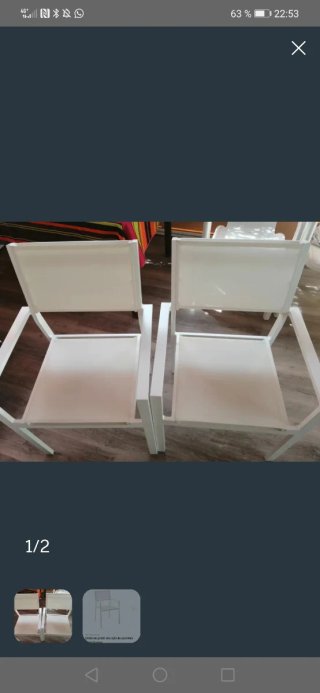 Juego de 4 Sillas de Jardín Blancas