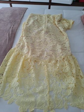 Vestido amarillo bordado