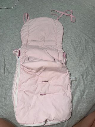 Saco para silla de paseo rosa a rayas