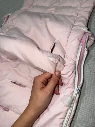Saco para silla de paseo rosa a rayas