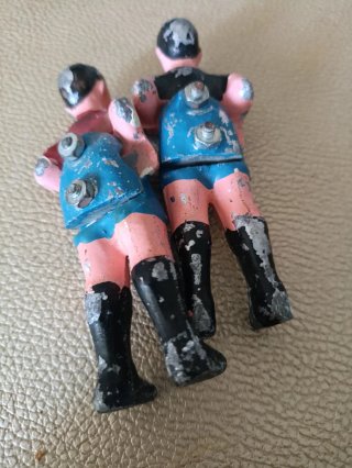 2 Figuras Futbolín Plomo Porteros Antiguas