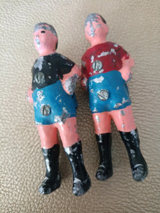 2 Figuras Futbolín Plomo Porteros Antiguas