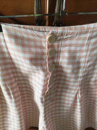 Pantalón corto cuadros rosa y blanco