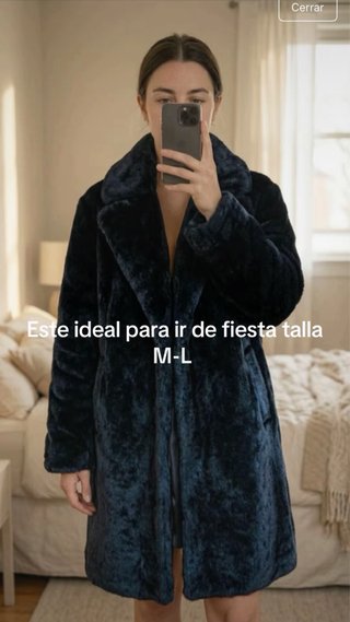 Chaquetón sintético azul mujer talla M-L