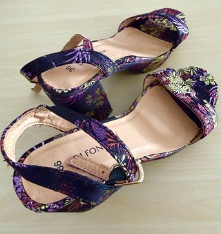Sandalias tacón plataforma multicolor