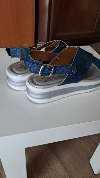 Sandali donna blu e argento