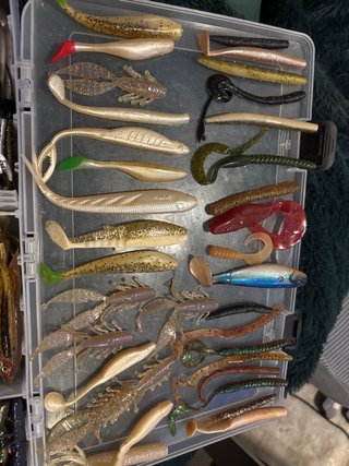 Caja señuelos pesca variados