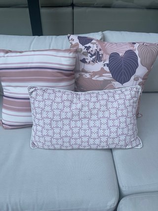 6 Cuscini per Esterno Beige e Rosa