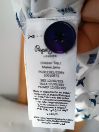 Camisa Pepe Jeans estrellas azul/blanco Talla XS