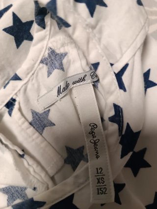 Camisa Pepe Jeans estrellas azul/blanco Talla XS
