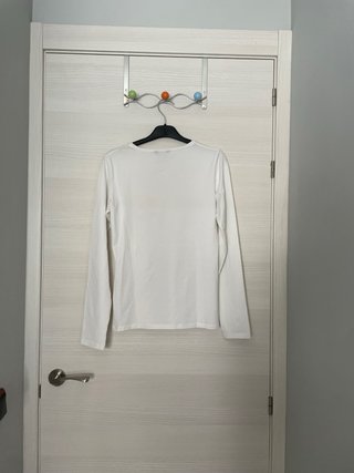 Camiseta Massimo Dutti manga larga blanca