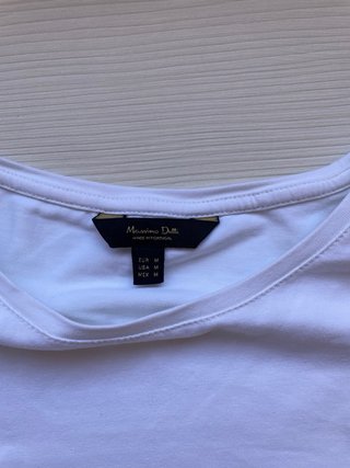 Camiseta Massimo Dutti manga larga blanca