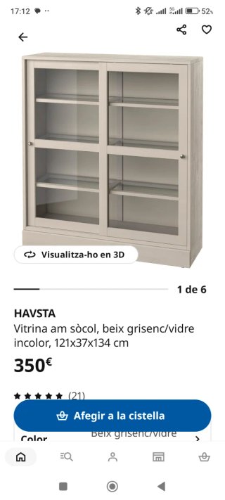Mueble TV y Vitrina Gris