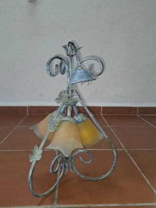Lámpara de techo vintage metal y cristal