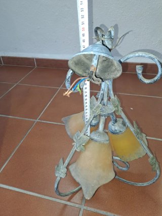 Lámpara de techo vintage metal y cristal