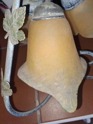 Lámpara de techo vintage metal y cristal