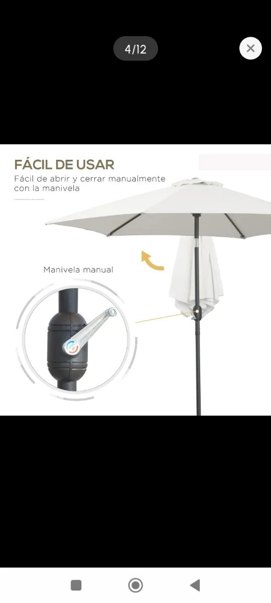Sombrilla terraza 260x235cm