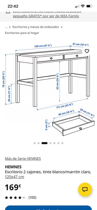 Escritorio Ikea Hemnes con Estanterías