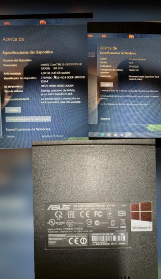 Portátil ASUS funcionando con Windows 10
