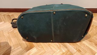 Bolsa Maleta Vintage Cuero Marrón y Verde