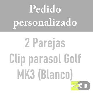 2 Pares Clip Parasol Golf MK3 Blanco