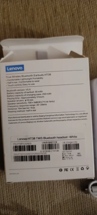 Lenovo HT38 True Wireless Bluetooth Earbuds