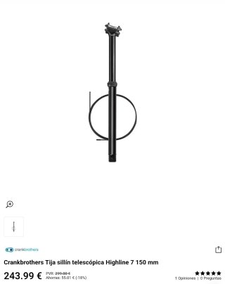Tija telescópica de bici Crankbrothers Highline 7.