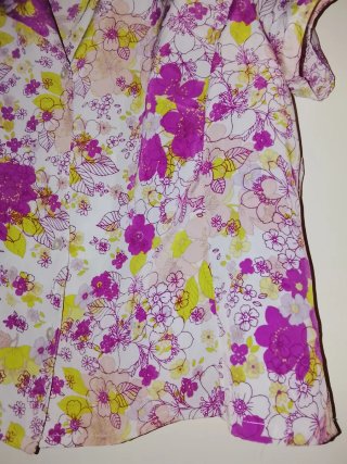 Blusa Talla 48 Gasa Estampada Mujer Cierre Botones