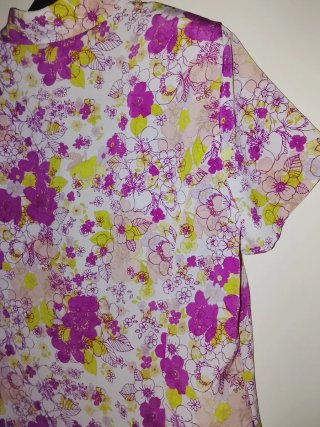 Blusa Talla 48 Gasa Estampada Mujer Cierre Botones