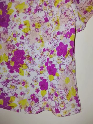 Blusa Talla 48 Gasa Estampada Mujer Cierre Botones