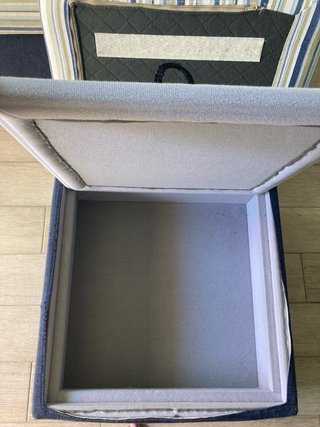 Pouf contenitore tessuto righe