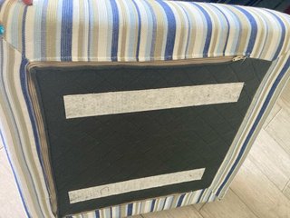 Pouf contenitore tessuto righe