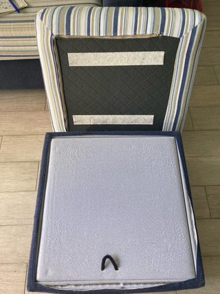 Pouf contenitore tessuto righe