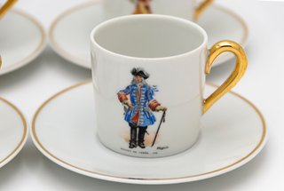 Set 6 Tazas Café Porcelana Francesa