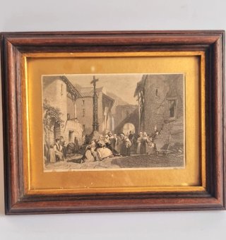 Antiguo grabado acero siglo XIX