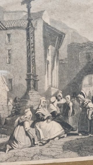 Antiguo grabado acero siglo XIX
