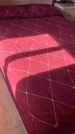 Colcha Matrimonio Rosa/Rojo
