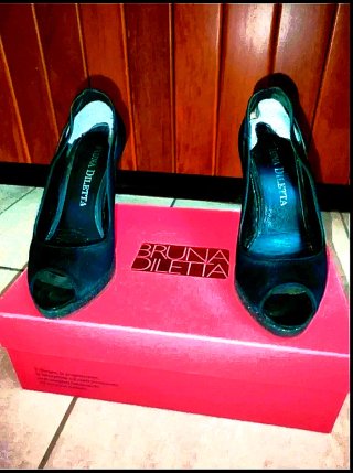 Décolleté Bruna Diletta tacco glitter nero n.34
