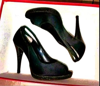 Décolleté Bruna Diletta tacco glitter nero n.34