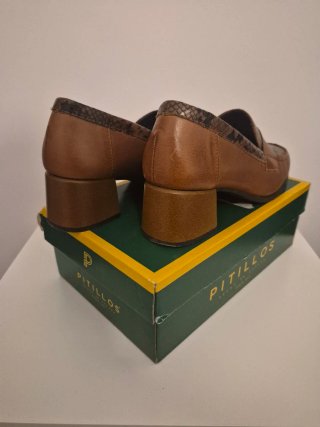Zapatos Pitillos Mujer Marrones Serpiente